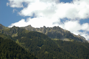 View of mountain peaks in alps