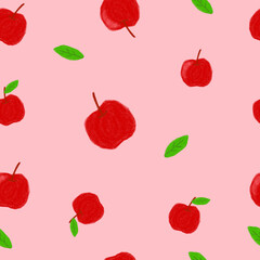 크레용 사과 패턴