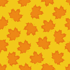 Seamless background with autumn leaves. Vector illustration of a leaf fall.