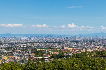 Fototapeta na wymiar 西宮・甲山森林公園から眺める阪神間の街並み