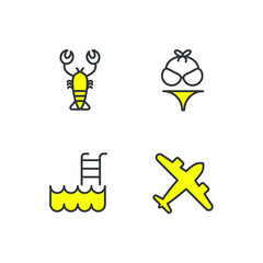 summer set icon, isolated summer set sign icon, vector illustration