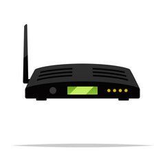 Wi-fi router vector isolated illustration - obrazy, fototapety, plakaty
