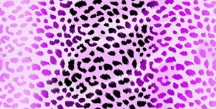 Brush Cheetah Leopard Animal Dots Color Grade Detailed Background Seamless Pattern with Trendy Fashion Colors Compatible for Textile Allover Print And Wrapping Paper