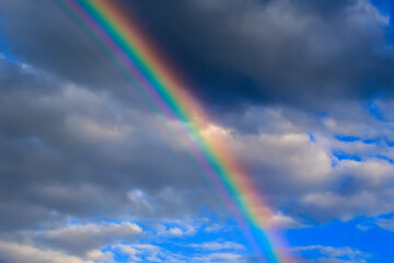 beautiful rainbow after the rain