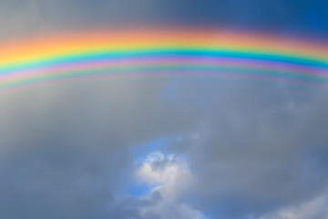 beautiful rainbow after the rain