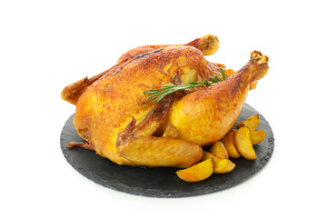Thanksgiving Day roast turkey isolated on white background