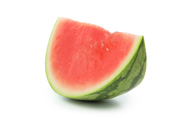 Juicy watermelon slice isolated on white background