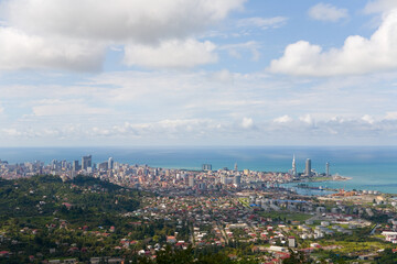 View of the city of Batumi and the Black Sea coast.