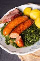 oldenburg kale with pinkel sausage and kassler