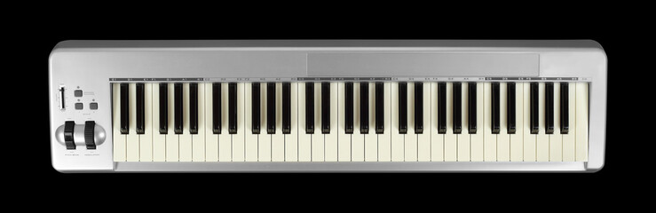 Musical instrument - MIDI keyboard black background isolated