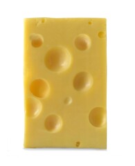 Edamer cheese isolated on white background.