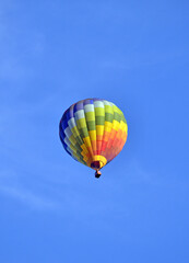 Colorful balloon flying on blue sky