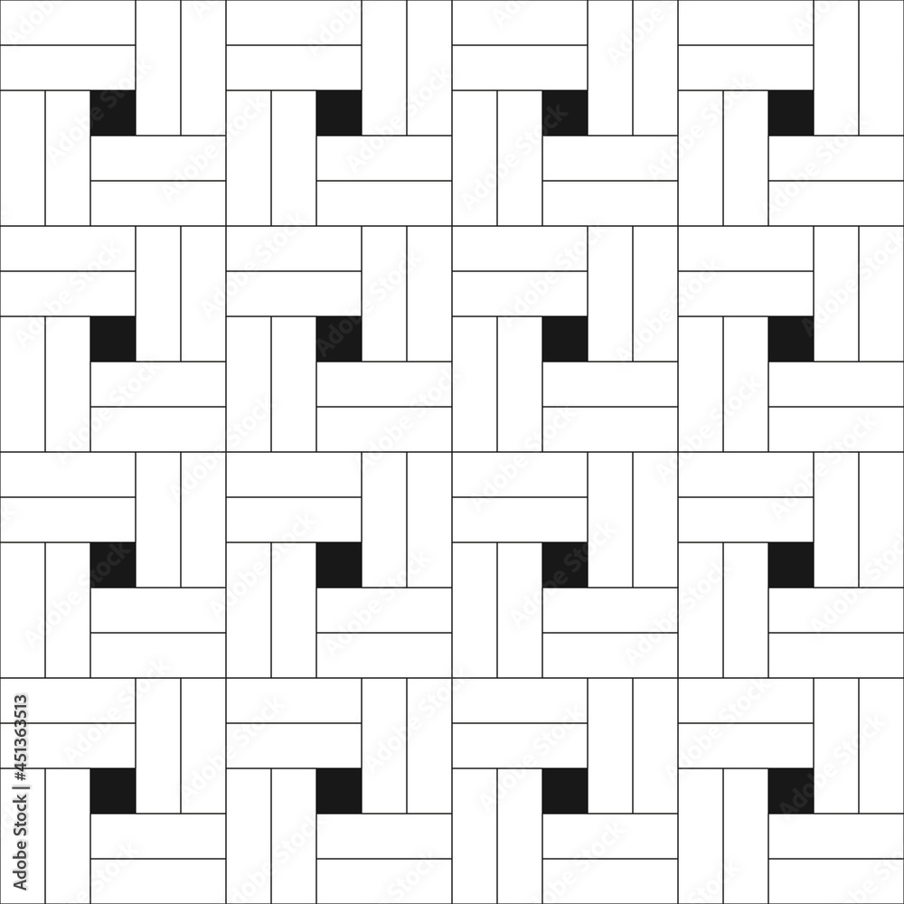 Poster Moroccan zellige tiles. Black minimal and repeated squared tiles.