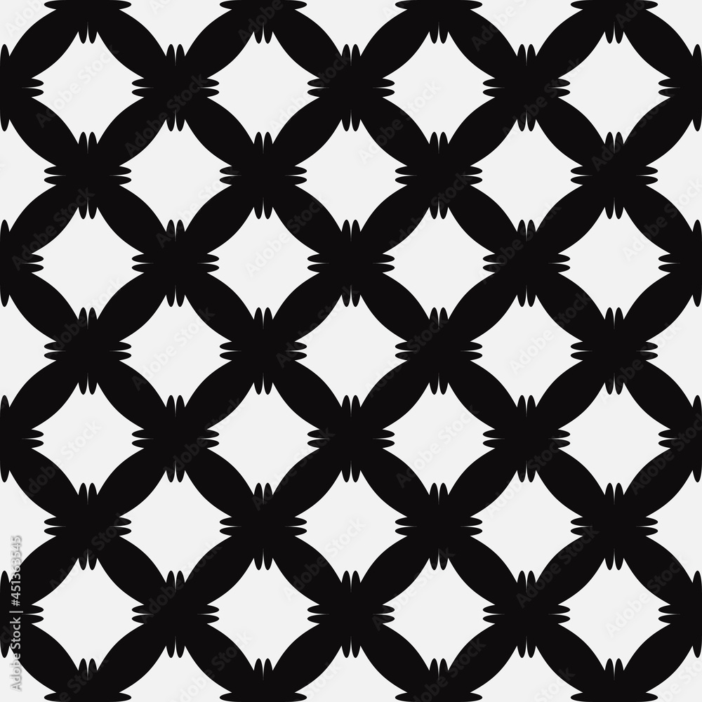 Poster white abstract rhombs. vector seamless black and white repeated shape.