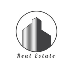 Real estate logo template, vector illustration