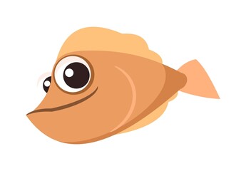 Fish. Underwater world. Aquarium or tropical marine. Isolated on white background. Illustration in cartoon style. Flat design. Vector art