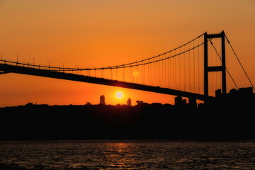 Fototapeta na wymiar 15th July Martyrs Bridge. Bosphorus Bridge. Istanbul, Turkey