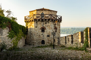 Fortress Kalemegdan on a sunset time. Belgrade, Serbia
