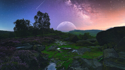 Huge lunar night at Wharncliffe Crags. 