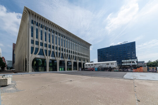 THE HAGUE - 11 August 2021, Amare building, the newly build theater set to ready to receive visitors and tourist in Den Haag, Netherlands