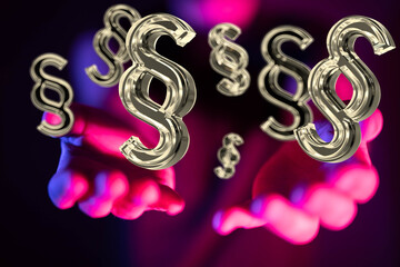 Law and justice concept digital 3d