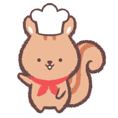 案内するリスのコックさん