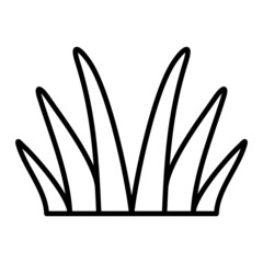 Grass Vector Outline Icon Isolated On White Background