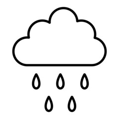 Rain Vector Outline Icon Isolated On White Background