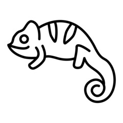 Chameleon Vector Outline Icon Isolated On White Background © Ehtisham