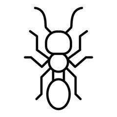 Ant Vector Outline Icon Isolated On White Background