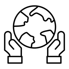 Save The Planet Vector Outline Icon Isolated On White Background
