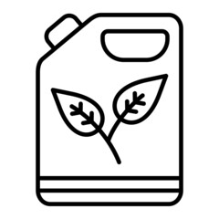 Eco Fuel Vector Outline Icon Isolated On White Background