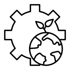 Eco System Vector Outline Icon Isolated On White Background