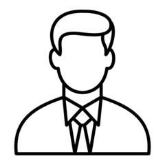 Avatar Vector Outline Icon Isolated On White Background