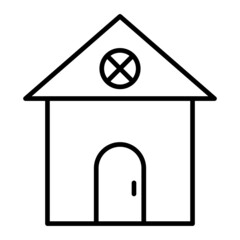 Home Vector Outline Icon Isolated On White Background