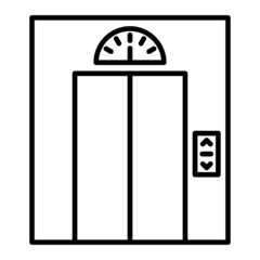Elevator Vector Outline Icon Isolated On White Background