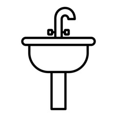  Sink Vector Outline Icon Isolated On White Background