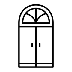 Window Vector Outline Icon Isolated On White Background