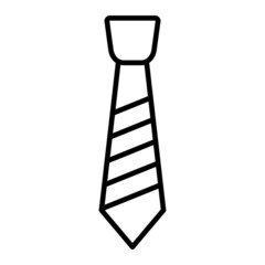 Tie Vector Outline Icon Isolated On White Background