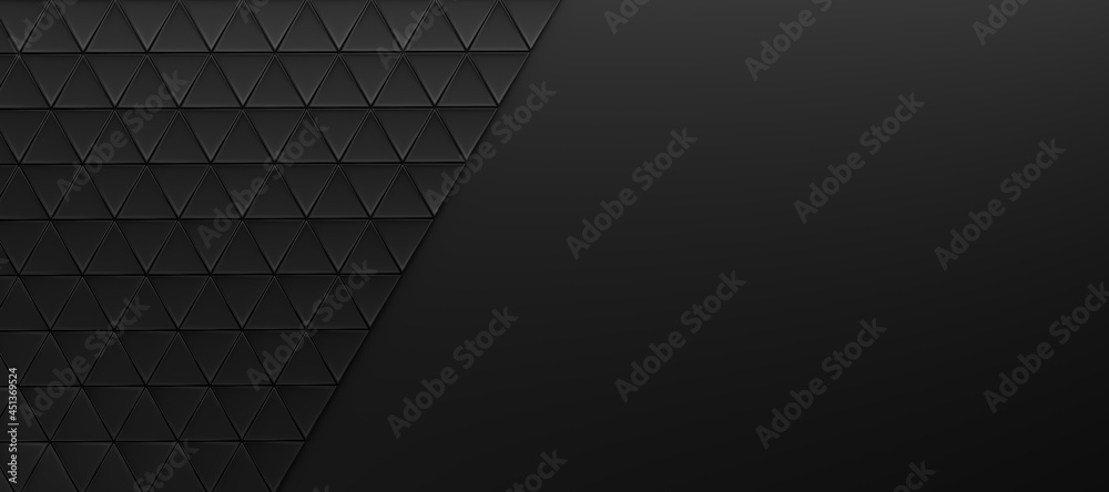 Poster abstract and illustration of black box or cube background,light and shadow with free space, 3d rende