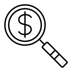 Magnifier Vector Outline Icon Isolated On White Background