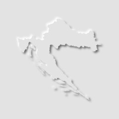 Croatia map in neumorphism style, vector illustration