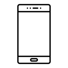 Smart Phone  Vector Outline Icon Isolated On White Background