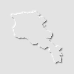 Armenia map in neumorphism style, vector illustration