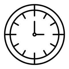 Time Vector Outline Icon Isolated On White Background