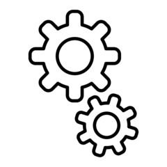 Setting Vector Outline Icon Isolated On White Background