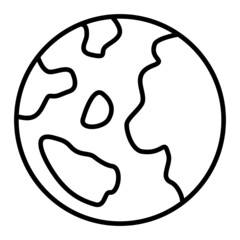 Earth globe Vector Outline Icon Isolated On White Background