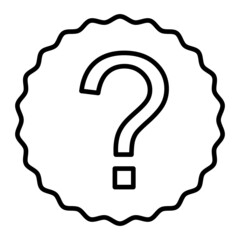 Question sign Vector Outline Icon Isolated On White Background