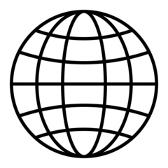 Globe Vector Outline Icon Isolated On White Background