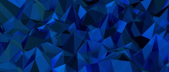Fototapeta premium Abstract 3D triangular low poly style gradient background. Darker